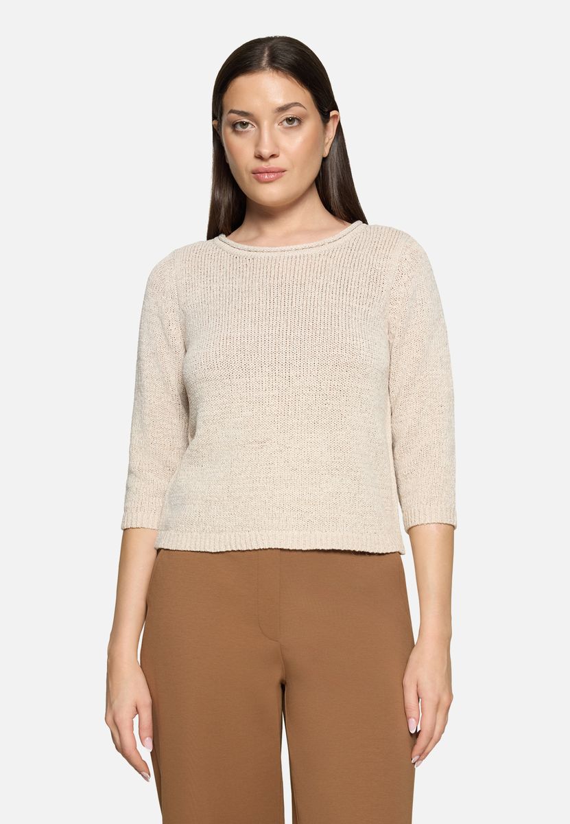 Weicher Strickpullover mit 3/4-Arm