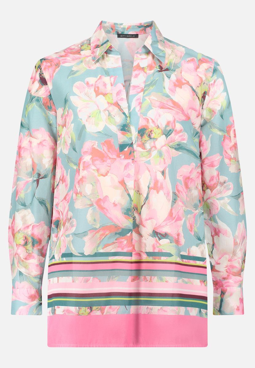 Longbluse mit floralem Print