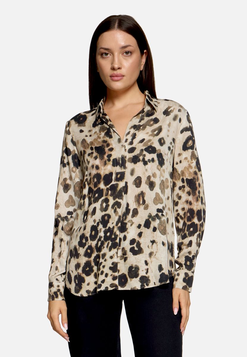 Longbluse mit floralem Print