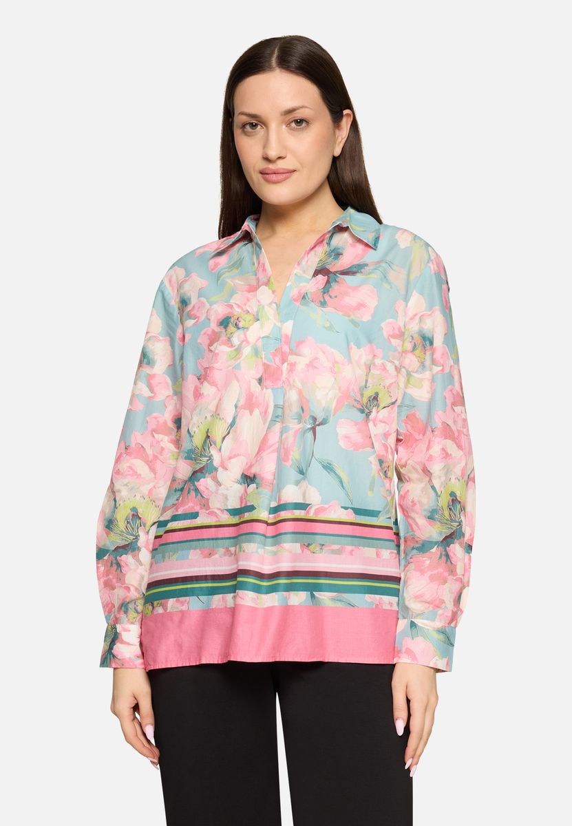 Longbluse mit floralem Print