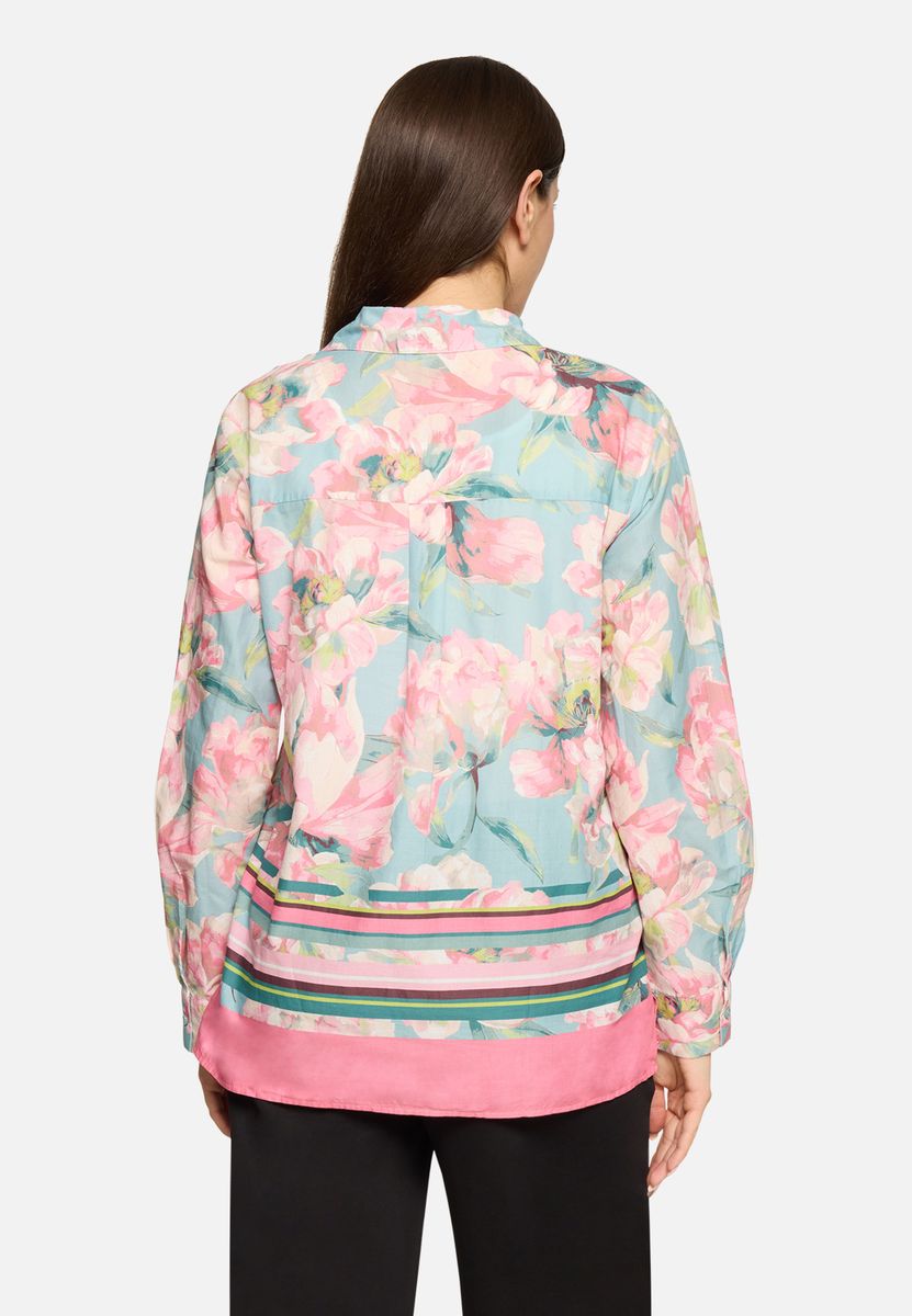 Longbluse mit floralem Print