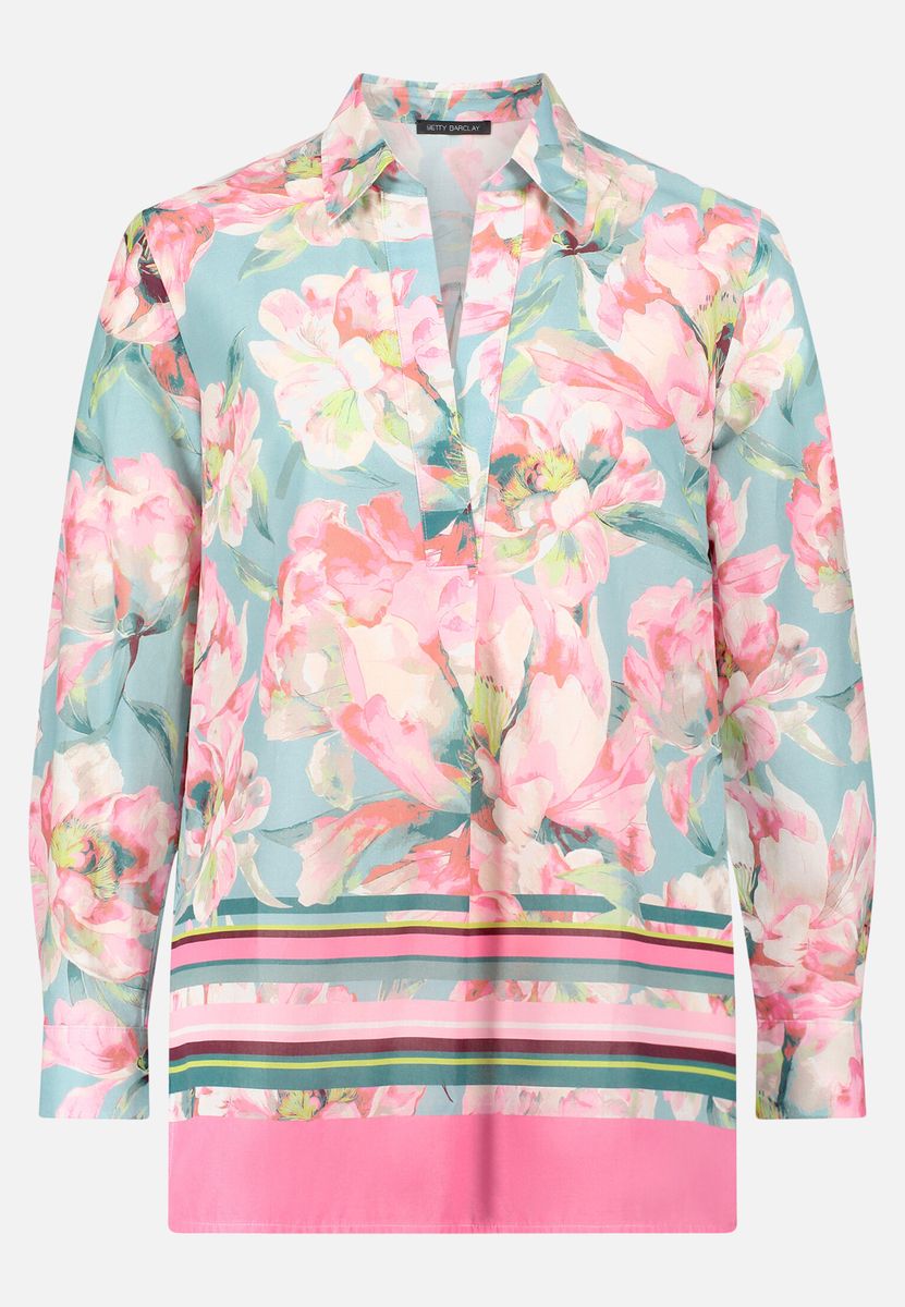 Longbluse mit floralem Print