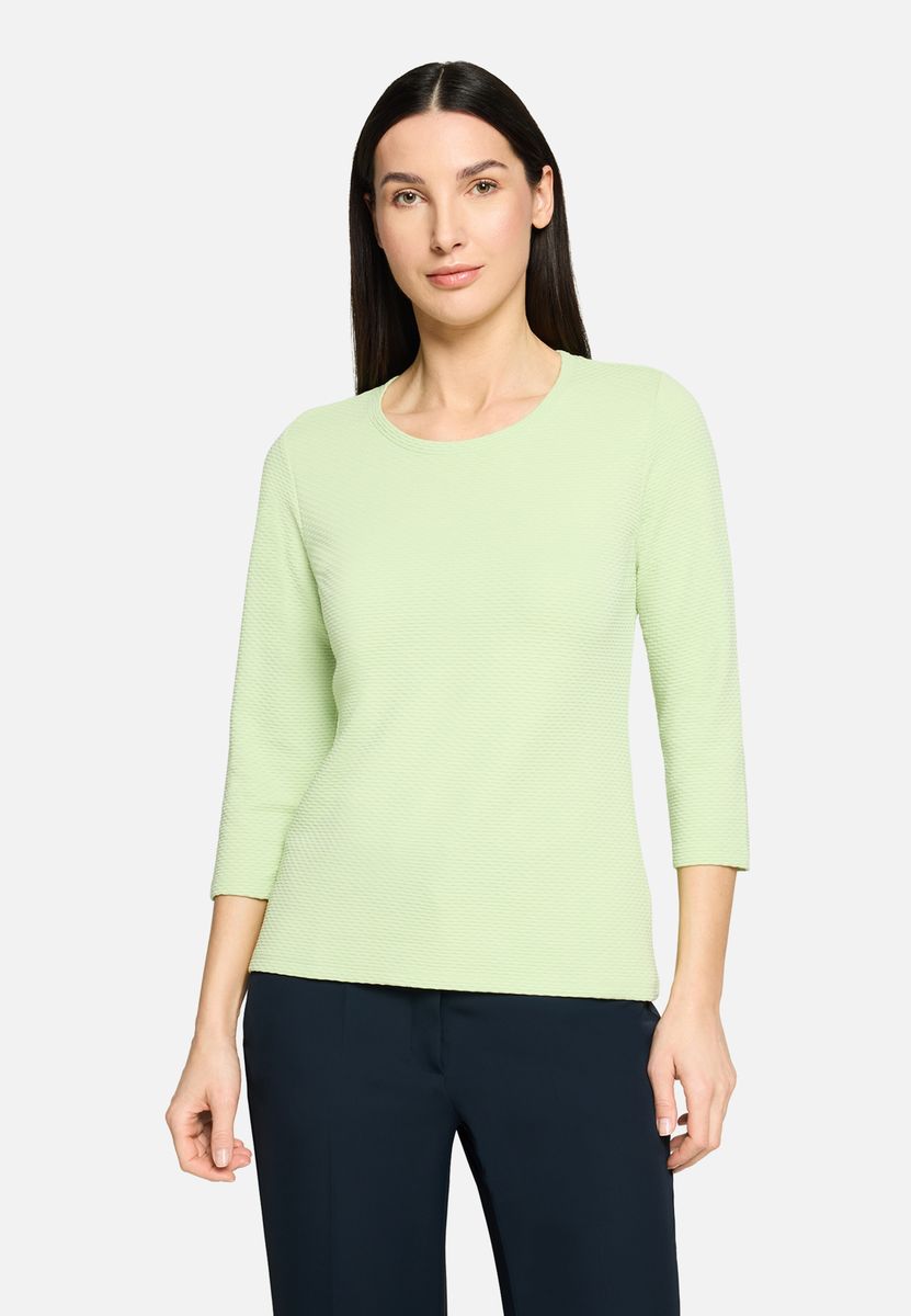 Struktur-Shirt mit Dreiviertelarm