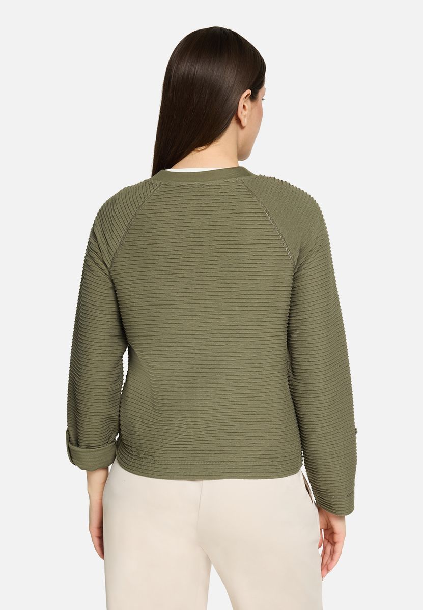 Casual-Jacke mit Rippenstruktur und Raglanärmeln