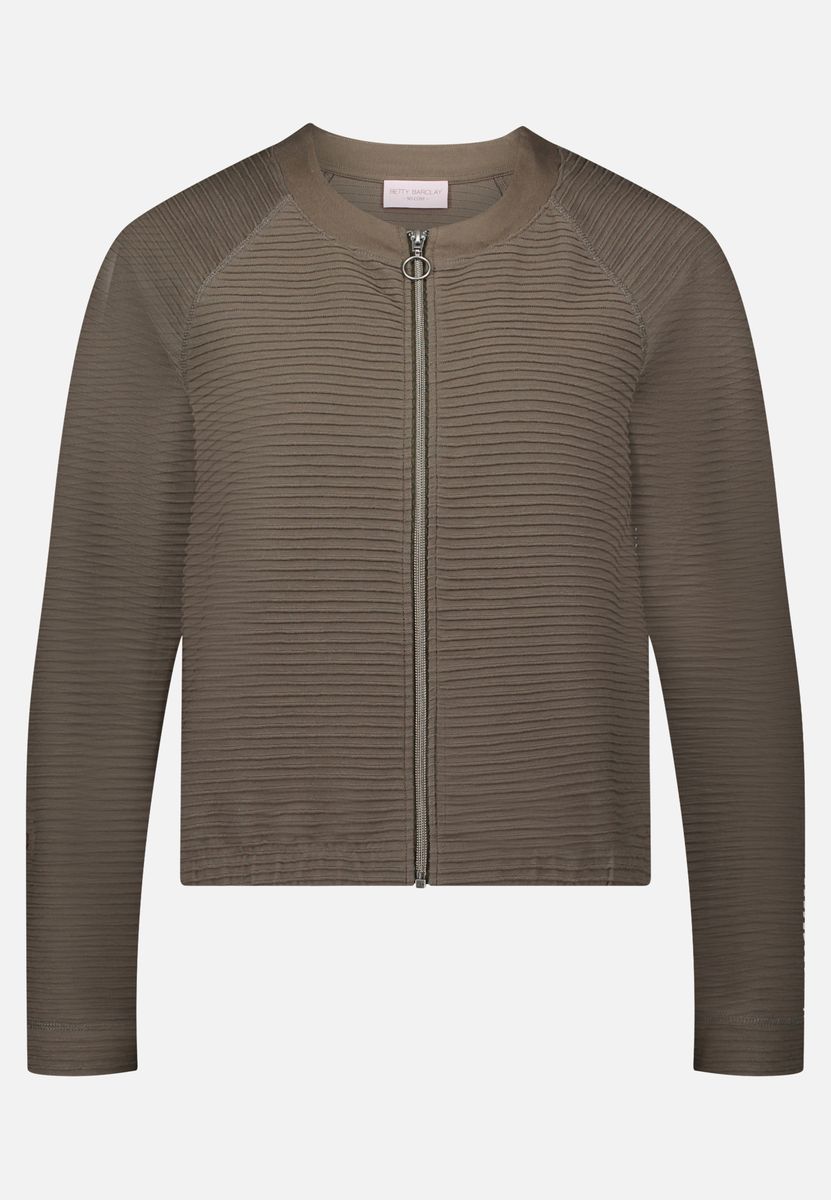 Casual-Jacke mit Rippenstruktur und Raglanärmeln