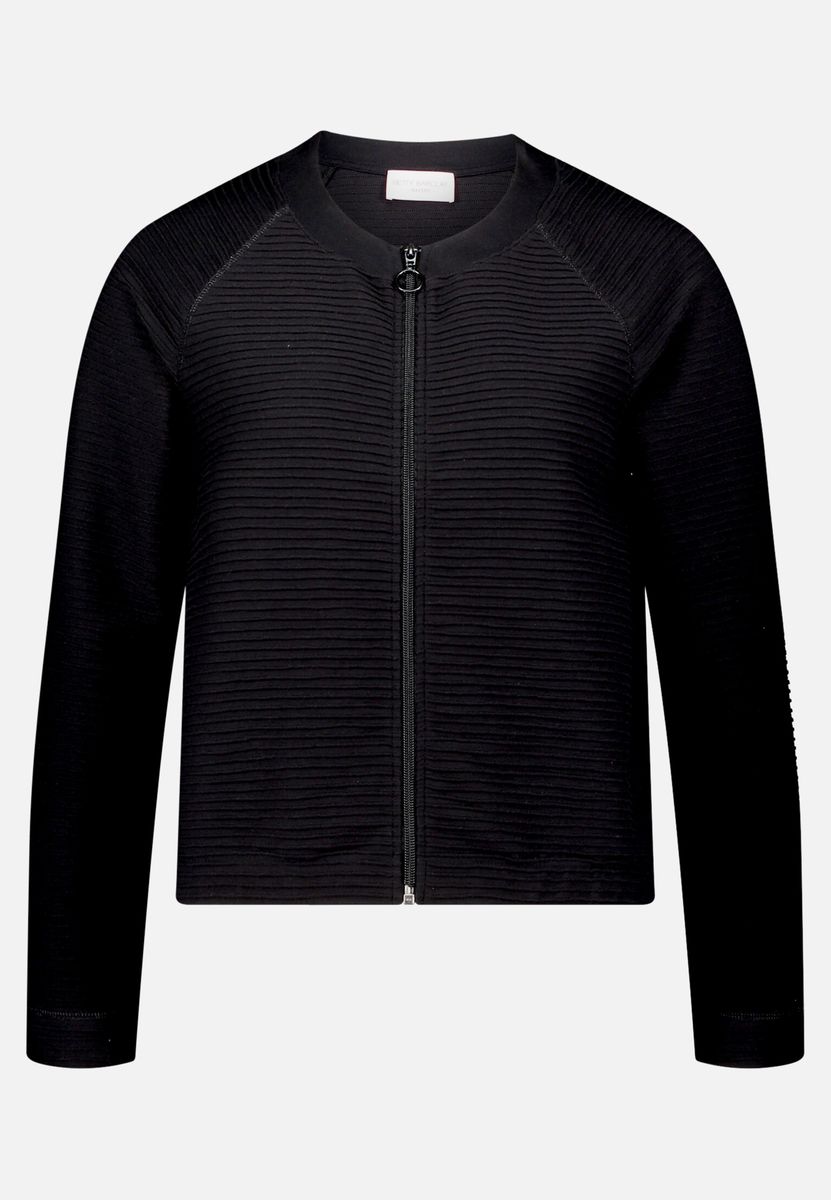 Casual-Jacke mit Rippenstruktur und Raglanärmeln