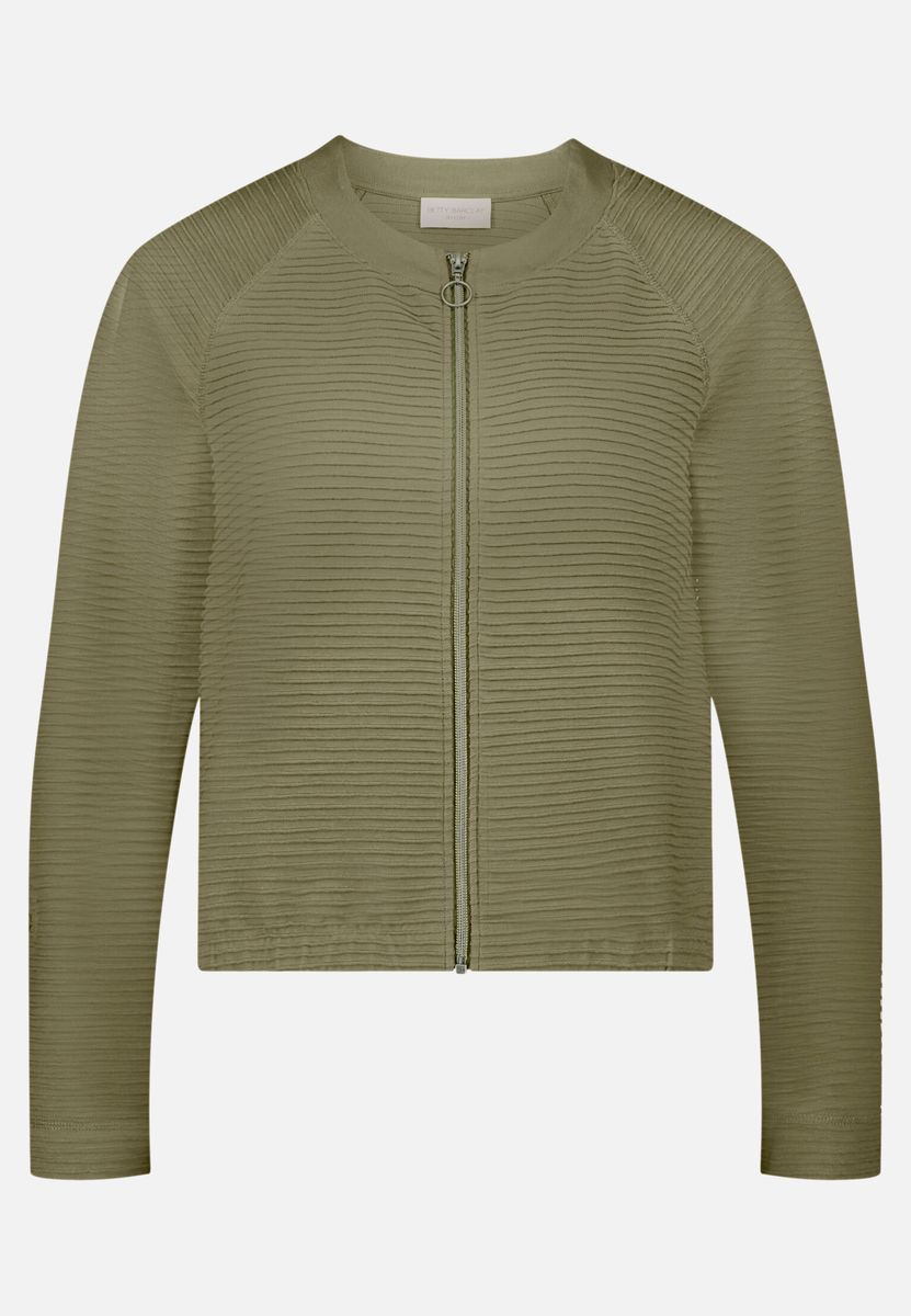Casual-Jacke mit Rippenstruktur und Raglanärmeln