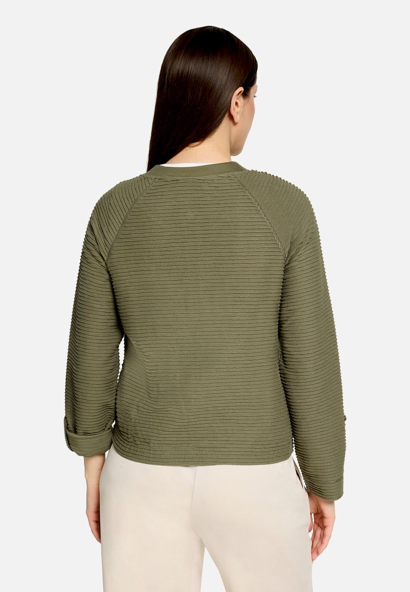 Casual-Jacke mit Rippenstruktur und Raglanärmeln