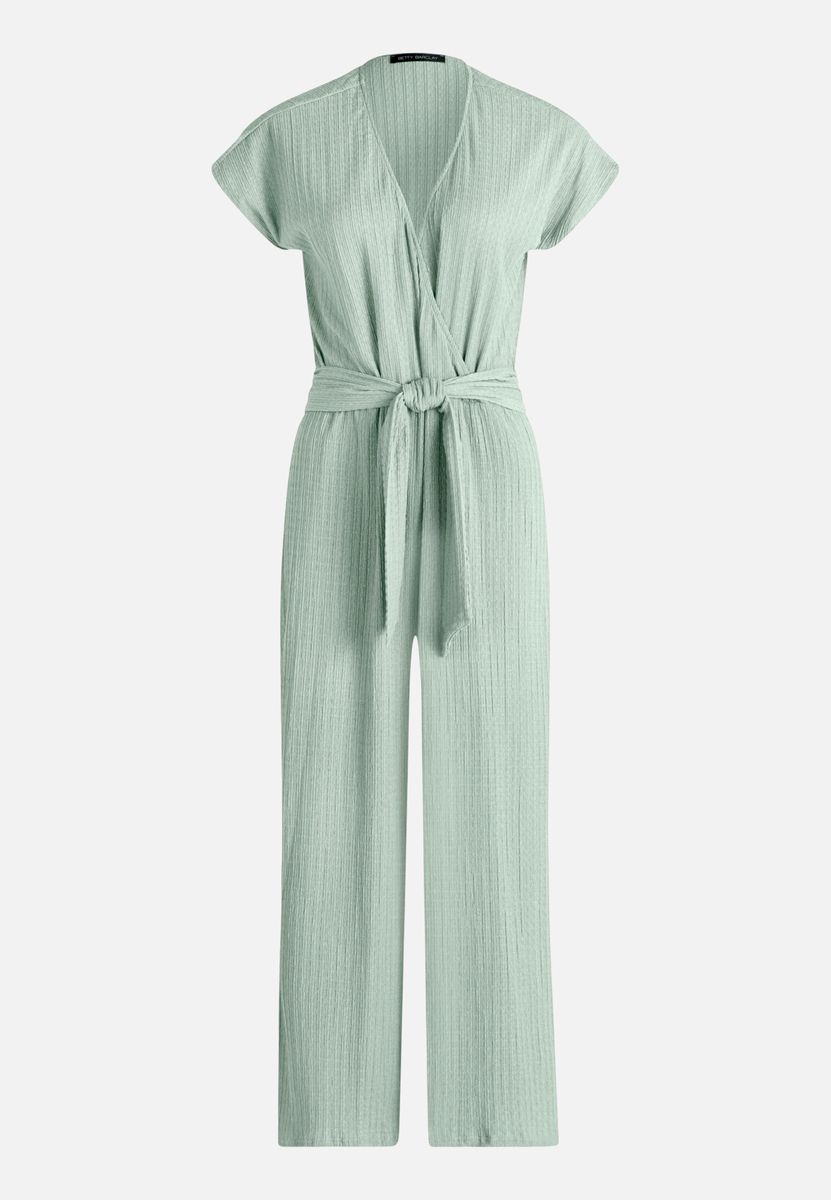 Strukturierter Culotte-Jumpsuit mit Wickelfront