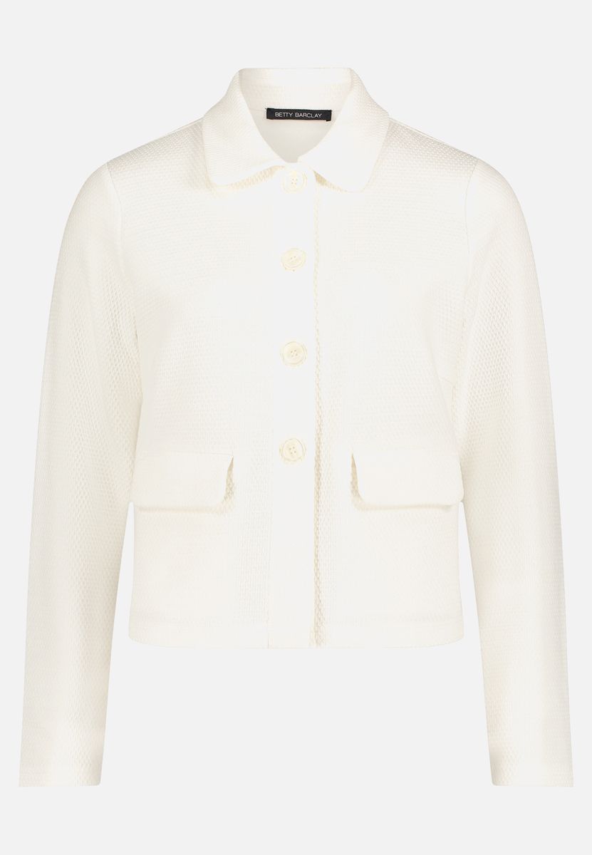 Strukturierte Sweatjacke mit Hemdkragen