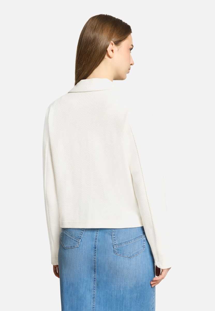 Strukturierte Sweatjacke mit Hemdkragen