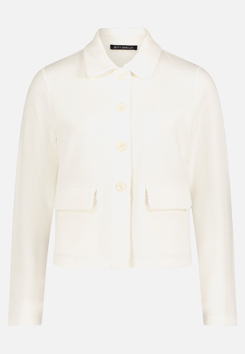 Strukturierte Sweatjacke mit Hemdkragen