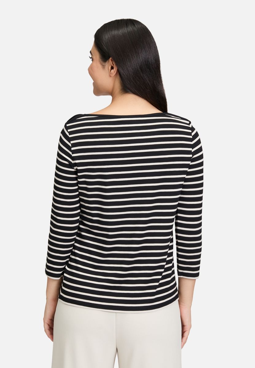 Gestreiftes Shirt mit U-Boot-Ausschnitt
