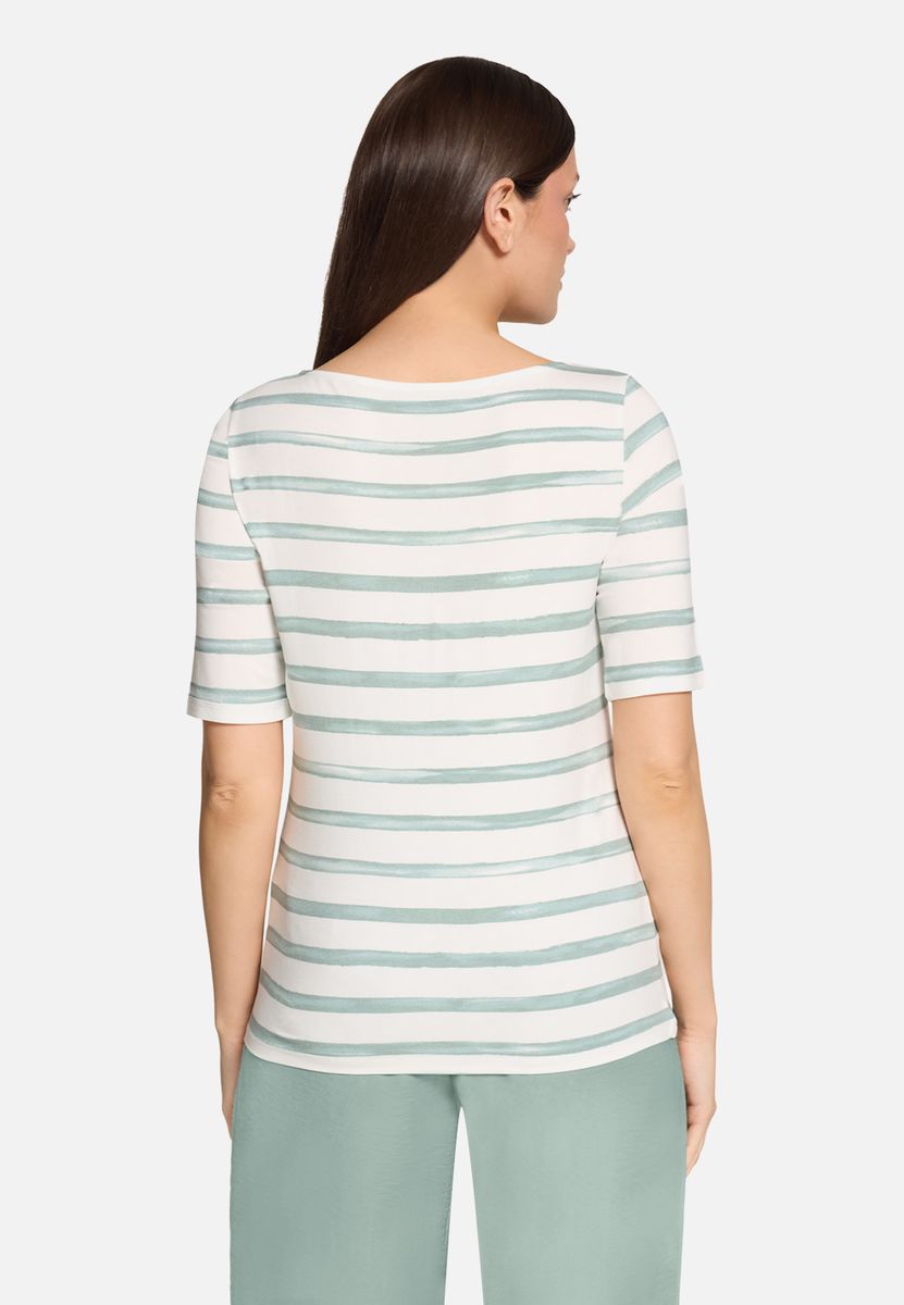 Gestreiftes Shirt mit U-Boot-Ausschnitt