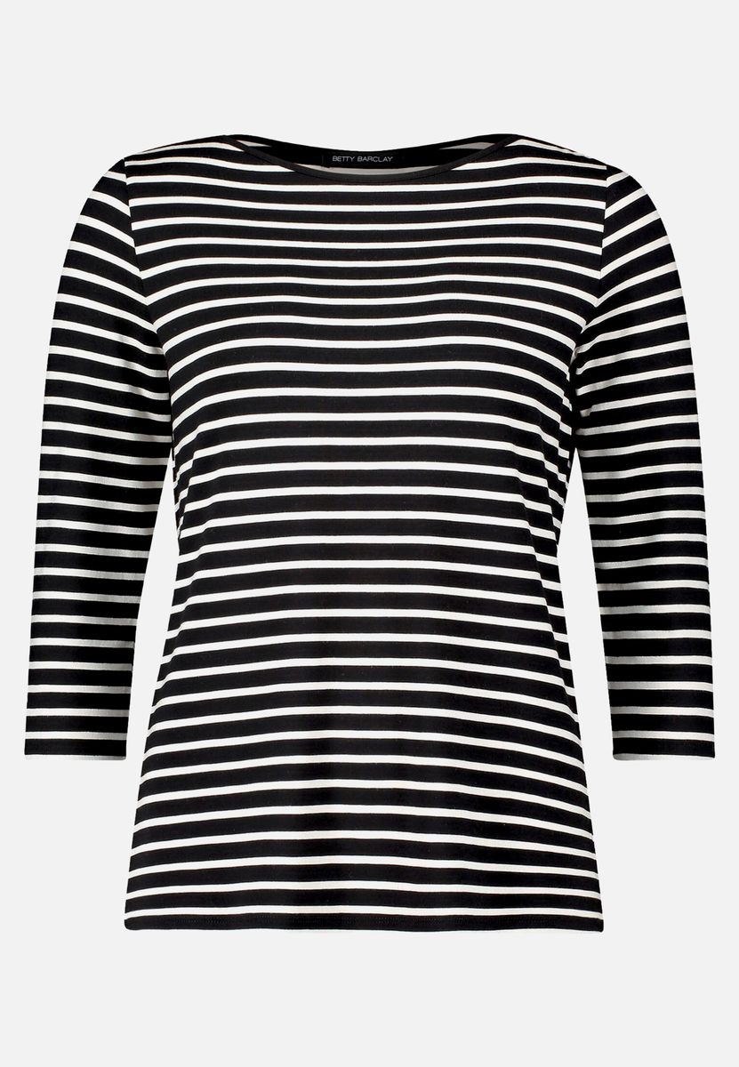 Gestreiftes Shirt mit U-Boot-Ausschnitt