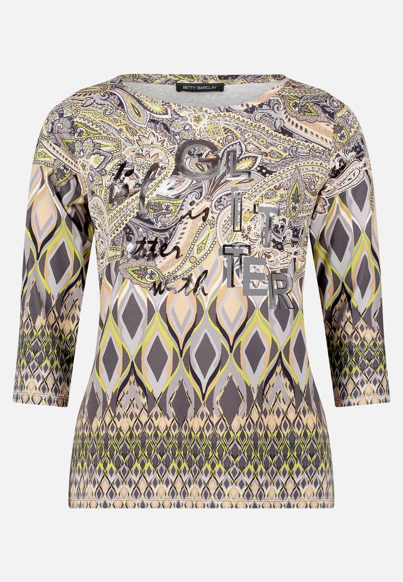 Gestreiftes Shirt mit U-Boot-Ausschnitt
