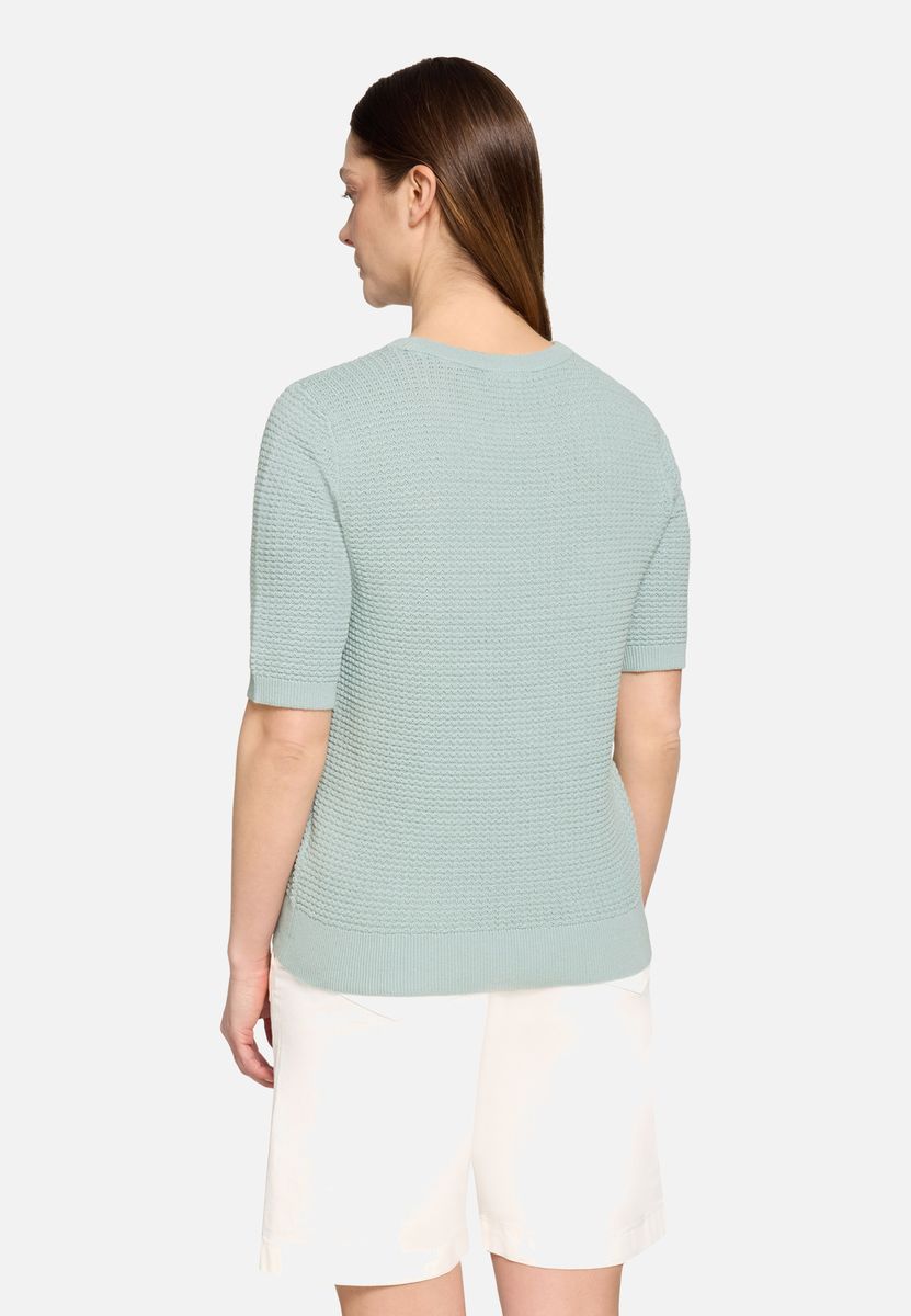 Kurzarm-Strickpullover mit Struktur