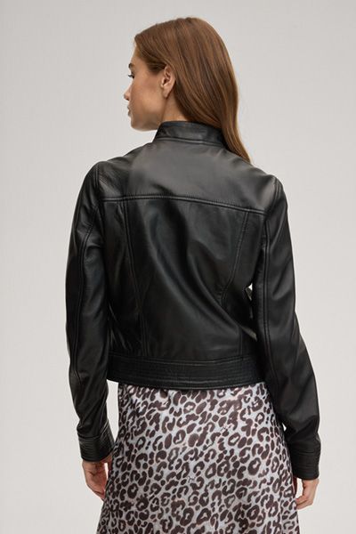 Moderne Slim-Fit Nappa-Lederjacke
