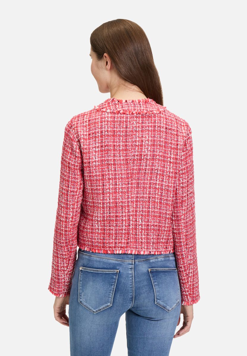Eleganter Tweed-Reißverschluss mit Fransen