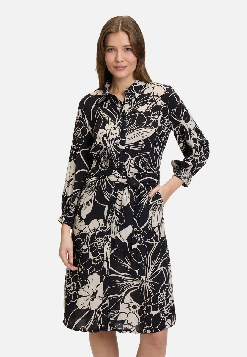 Florales Midi-Hemdblusenkleid