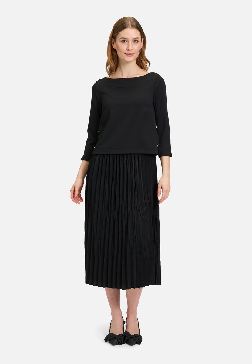 Jersey-Midikleid mit Plissee