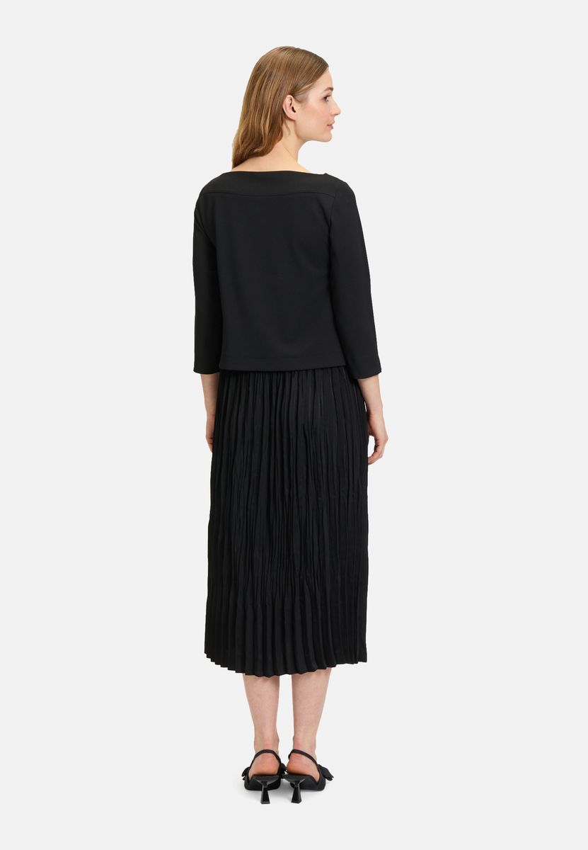 Jersey-Midikleid mit Plissee