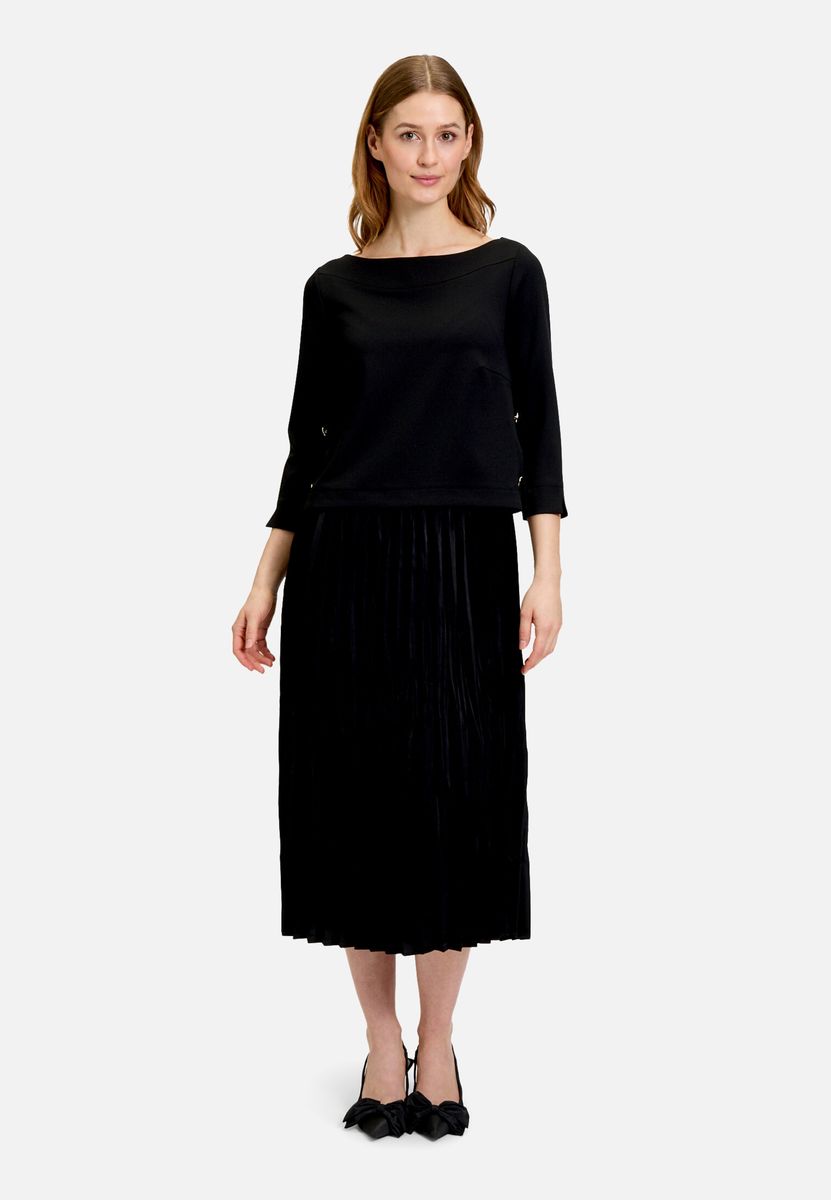 Jersey-Midikleid mit Plissee