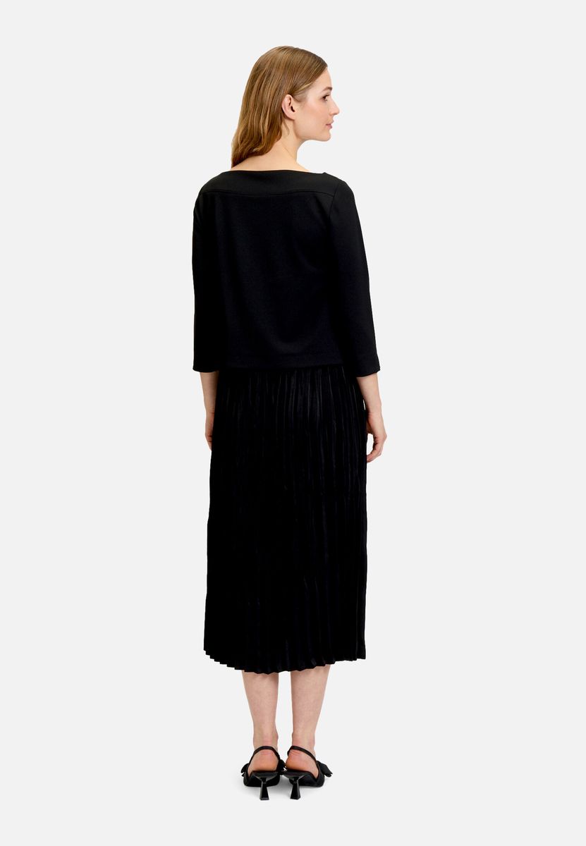 Jersey-Midikleid mit Plissee