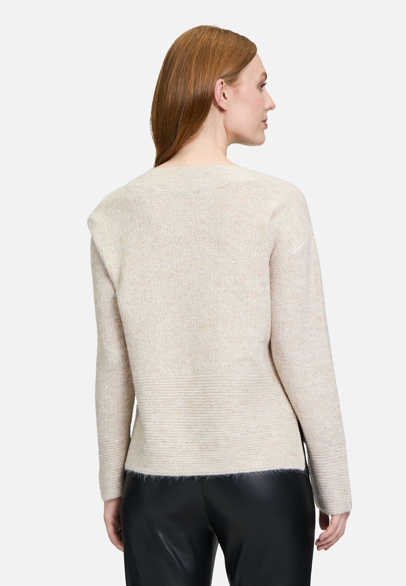 Strukturierter Strickpullover mit Dezentem Glanz