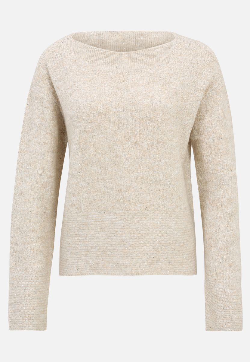 Strukturierter Strickpullover mit Dezentem Glanz