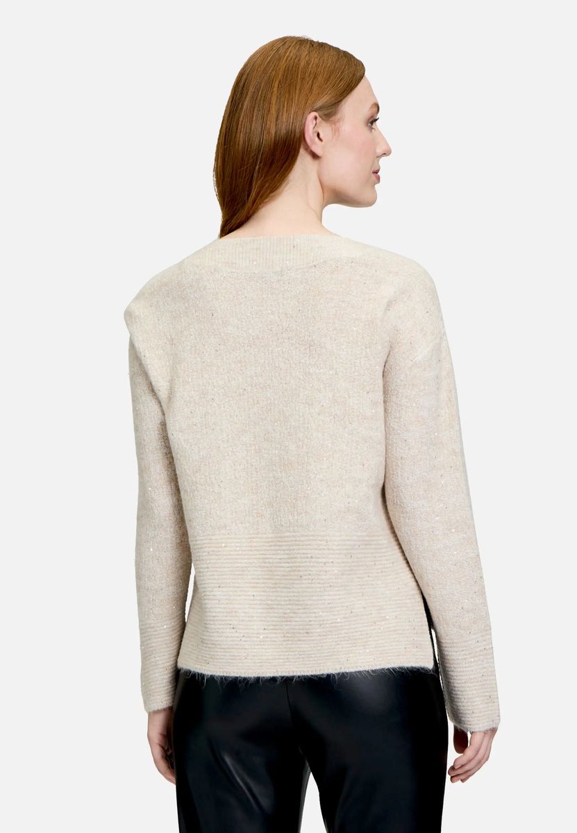 Strukturierter Strickpullover mit Dezentem Glanz