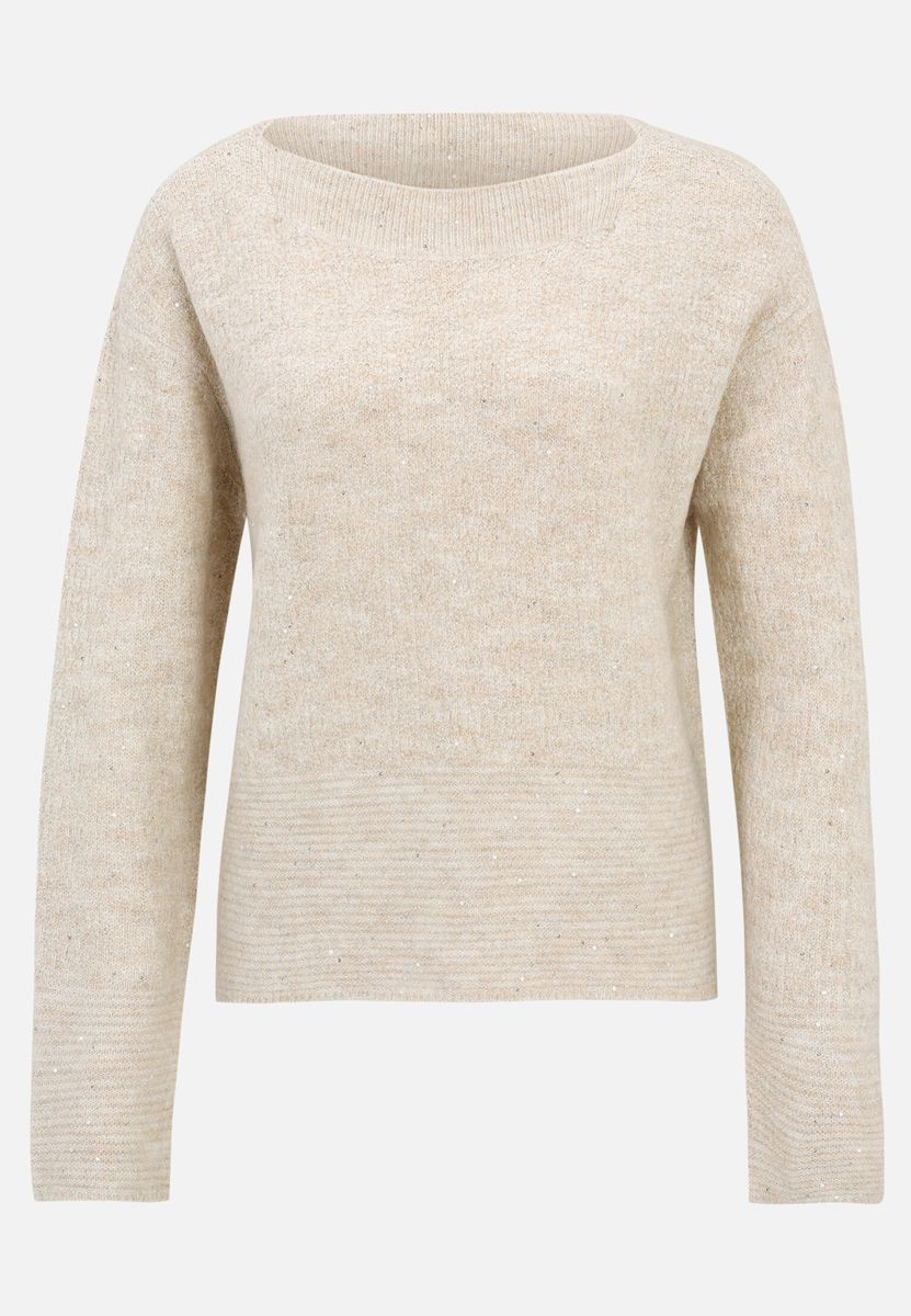Strukturierter Strickpullover mit Dezentem Glanz