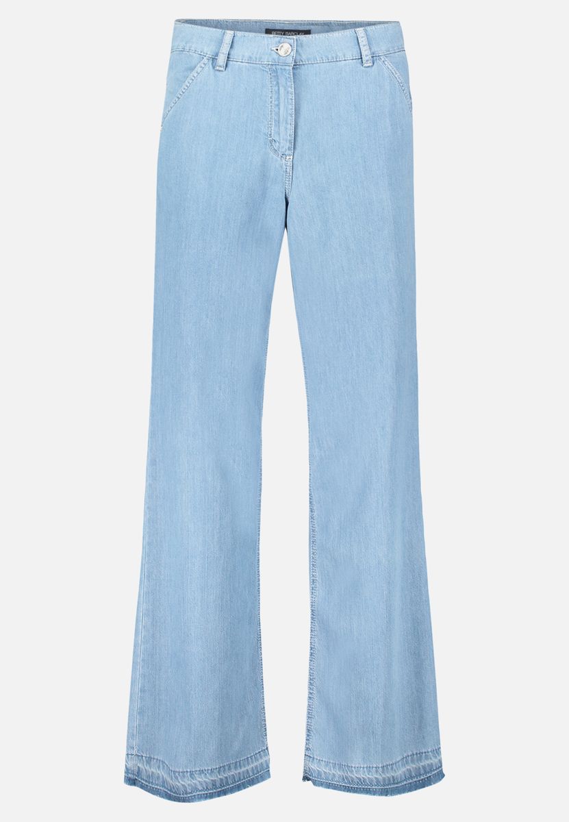 Wide-Leg Jeans mit offenem Saum