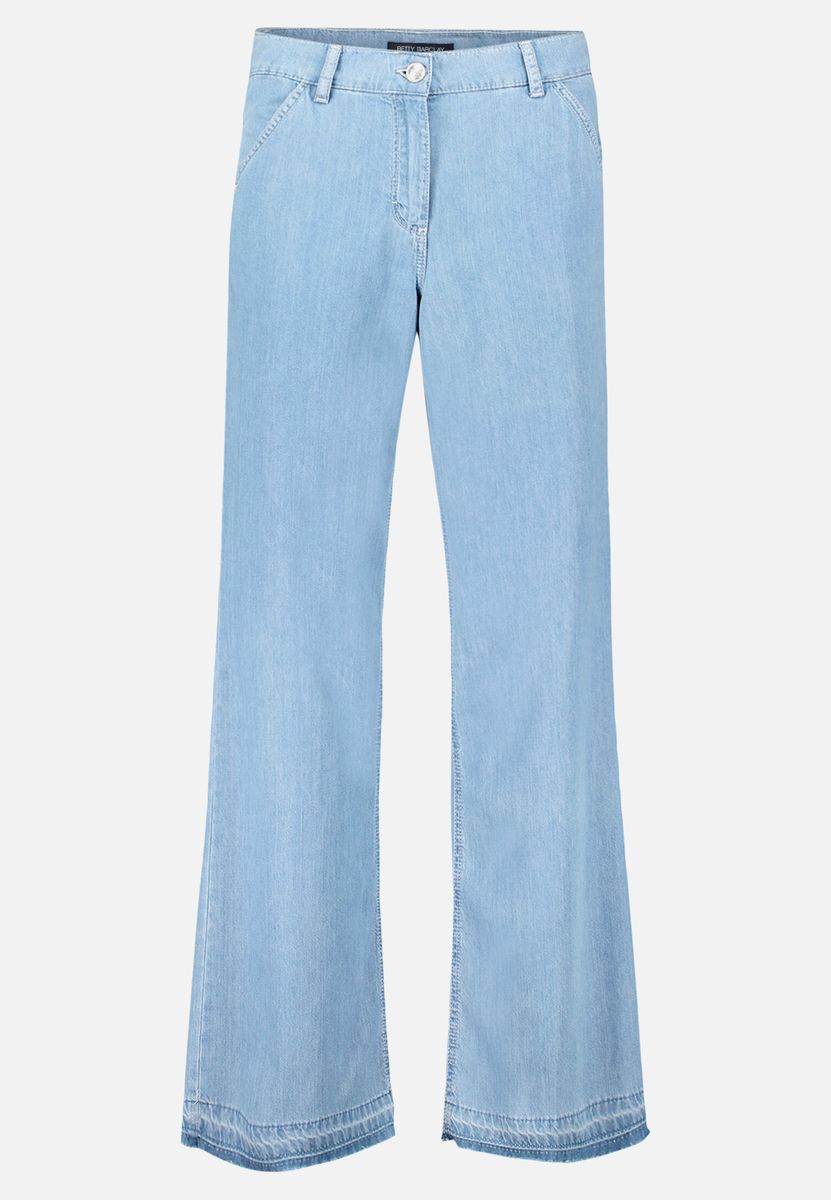 Wide-Leg Jeans mit offenem Saum