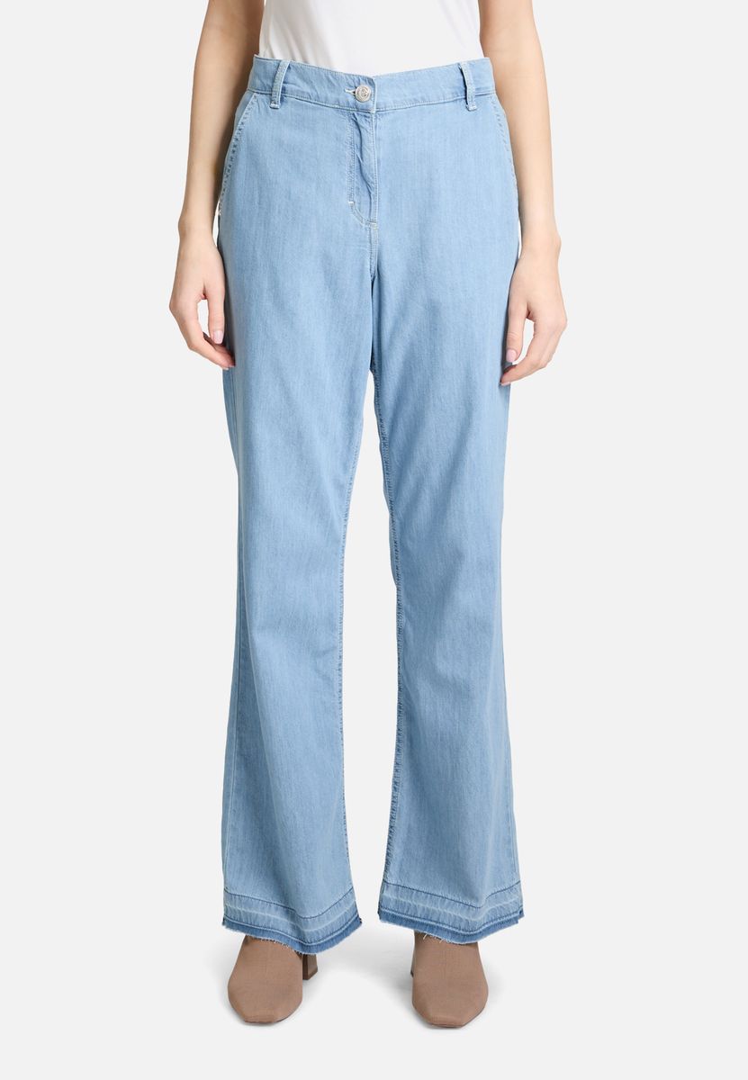 Wide-Leg Jeans mit offenem Saum