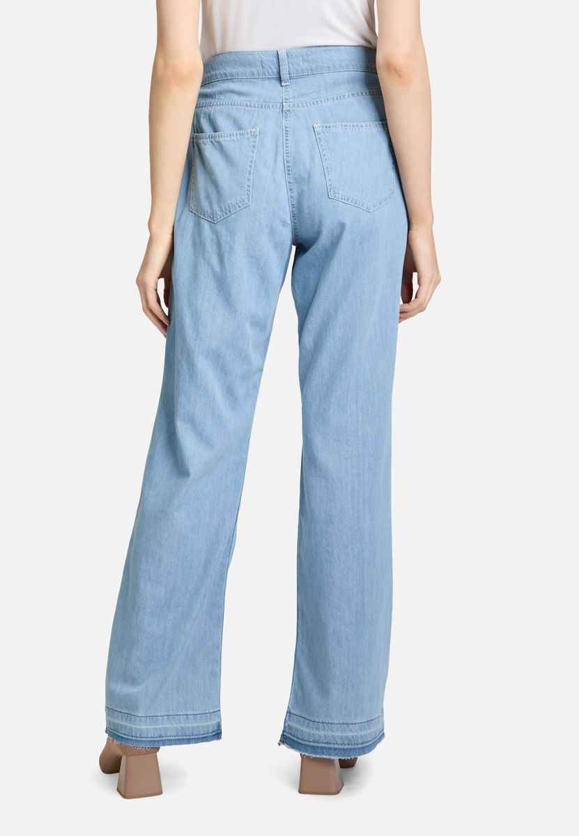 Wide-Leg Jeans mit offenem Saum