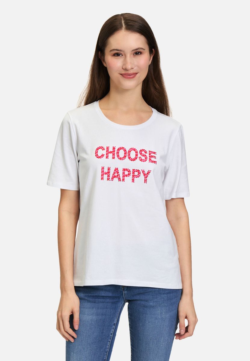 T-Shirt mit verziertem Slogan