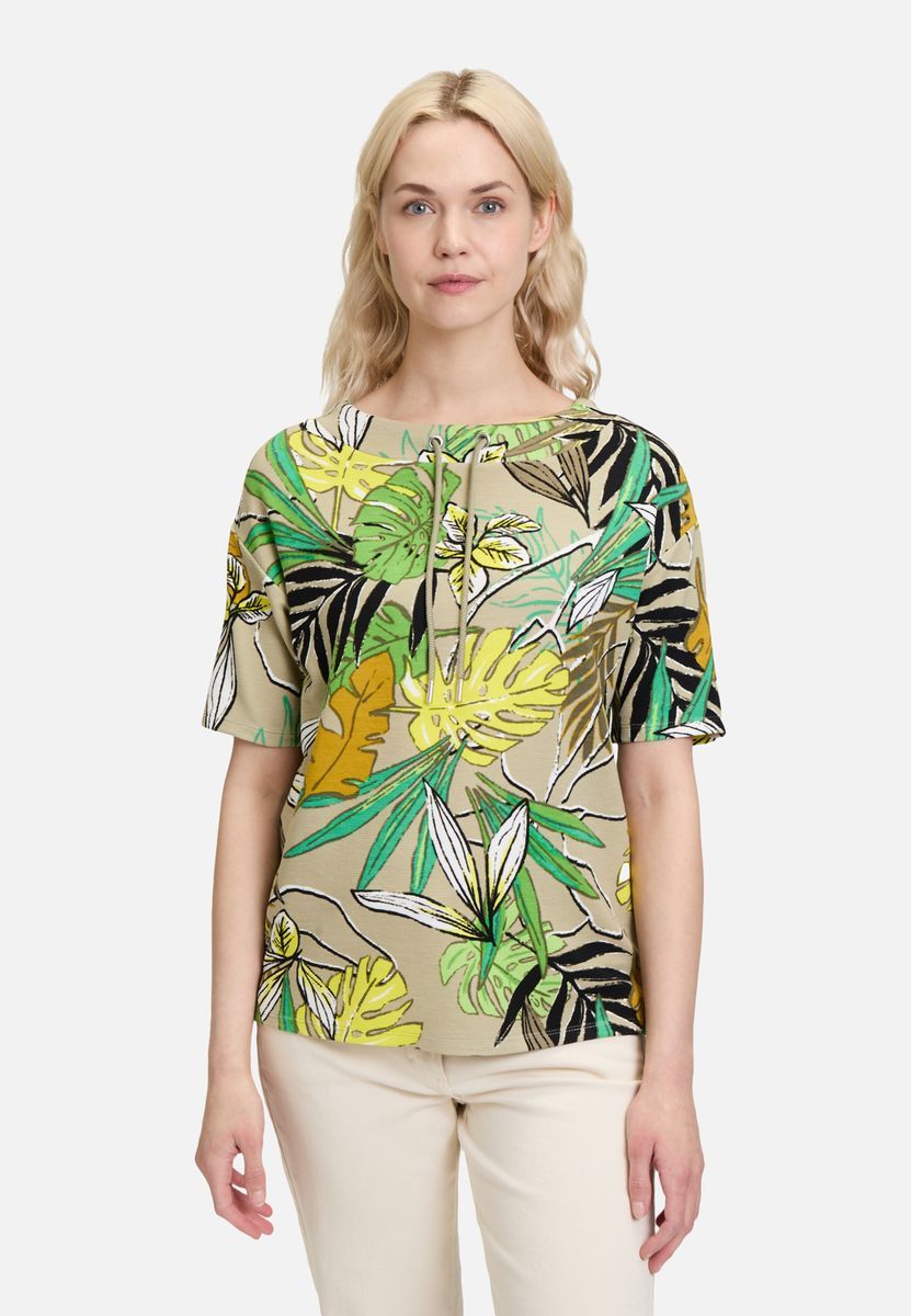 Kurzarm-Sweatshirt mit Blumenmuster