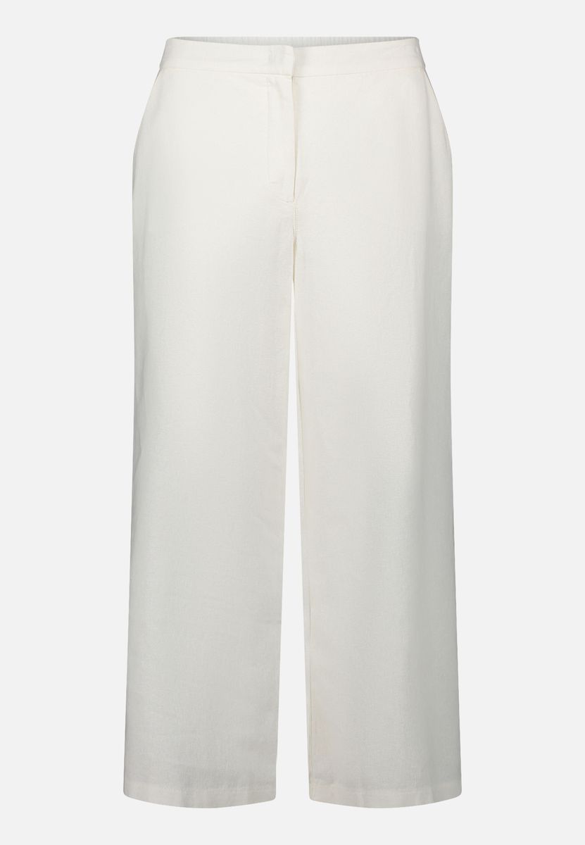 Hochtaillierte Leinenhose mit weitem Bein