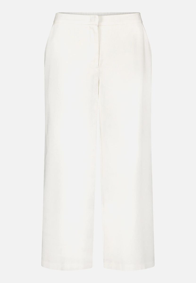 Hochtaillierte Leinenhose mit weitem Bein