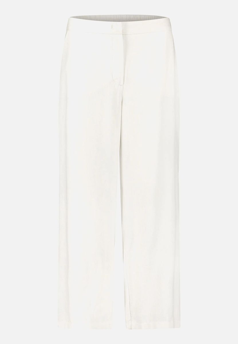 Hochtaillierte Leinenhose mit weitem Bein