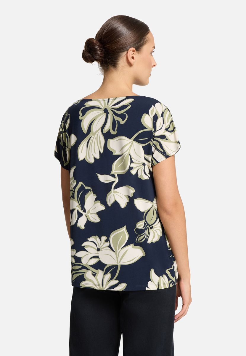 Top mit Wasserfallausschnitt und Blumenmuster