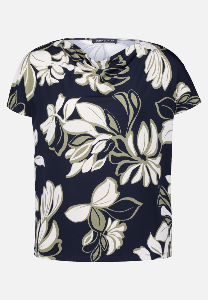 Top mit Wasserfallausschnitt und Blumenmuster
