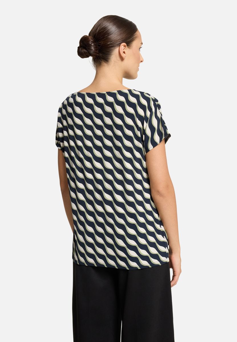 Top mit Wasserfallausschnitt und Blumenmuster
