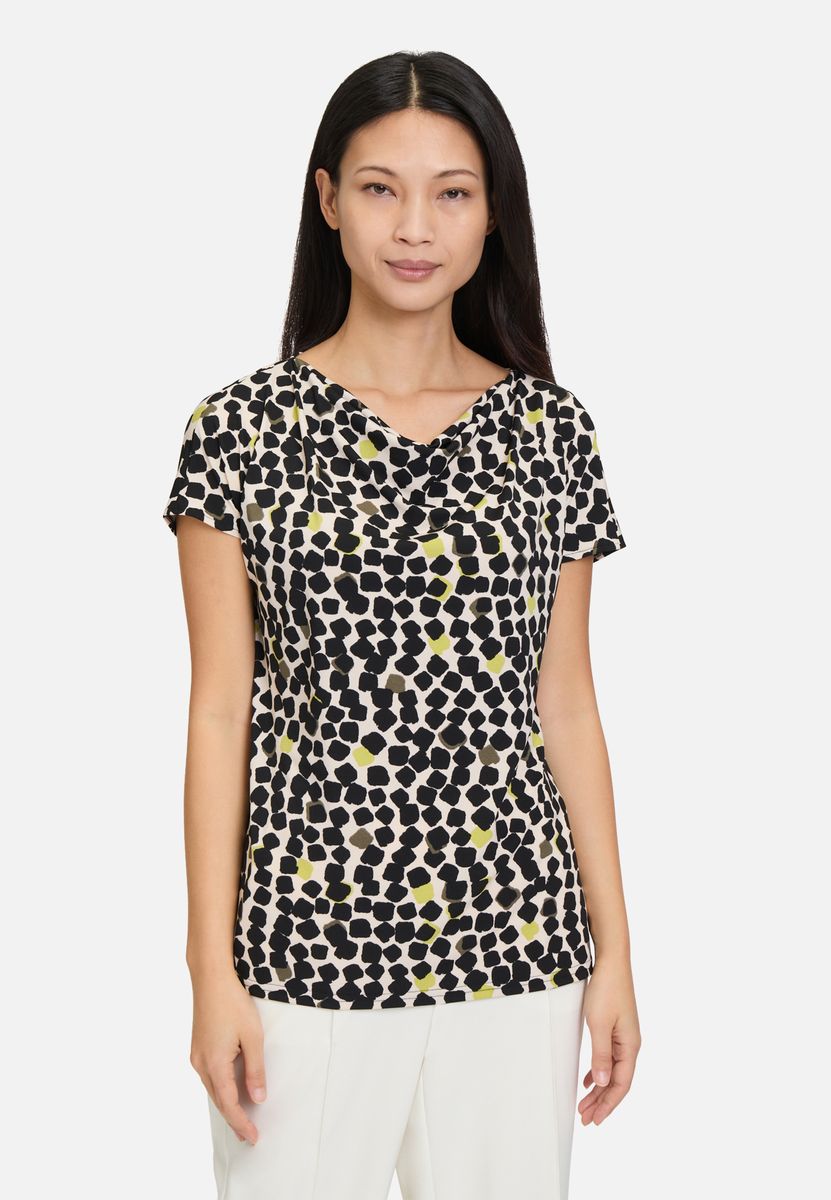Top mit Wasserfallausschnitt und Blumenmuster