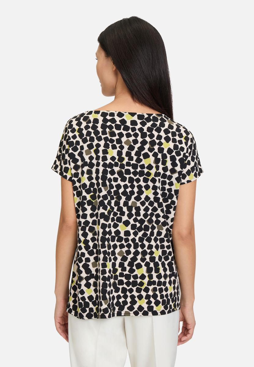 Top mit Wasserfallausschnitt und Blumenmuster