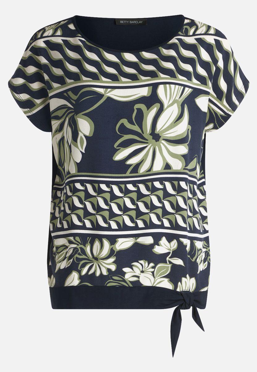 Gemustertes Shirt mit Knotendetail