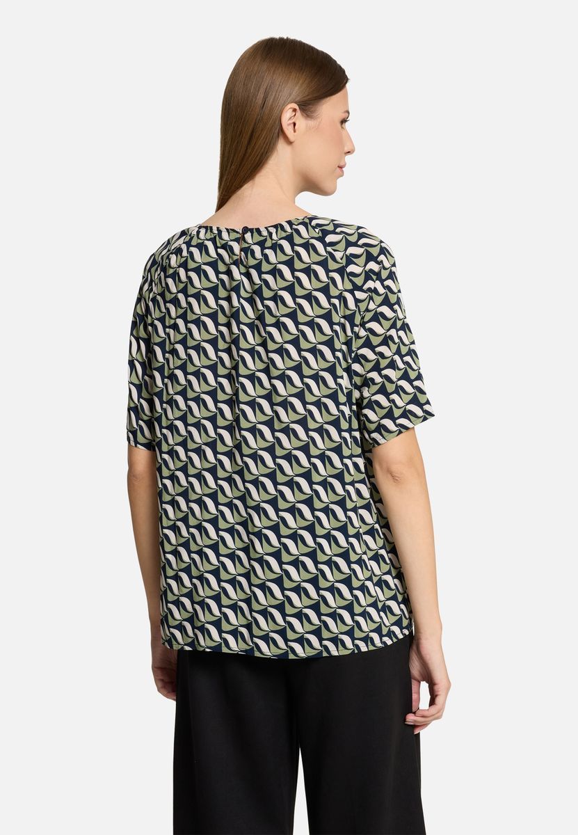 Schlupfbluse mit geometrischem Minimal-Print