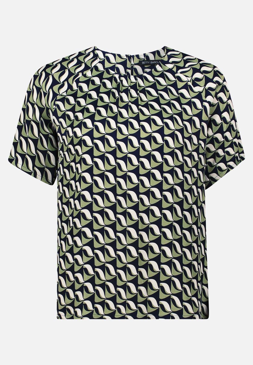 Schlupfbluse mit geometrischem Minimal-Print