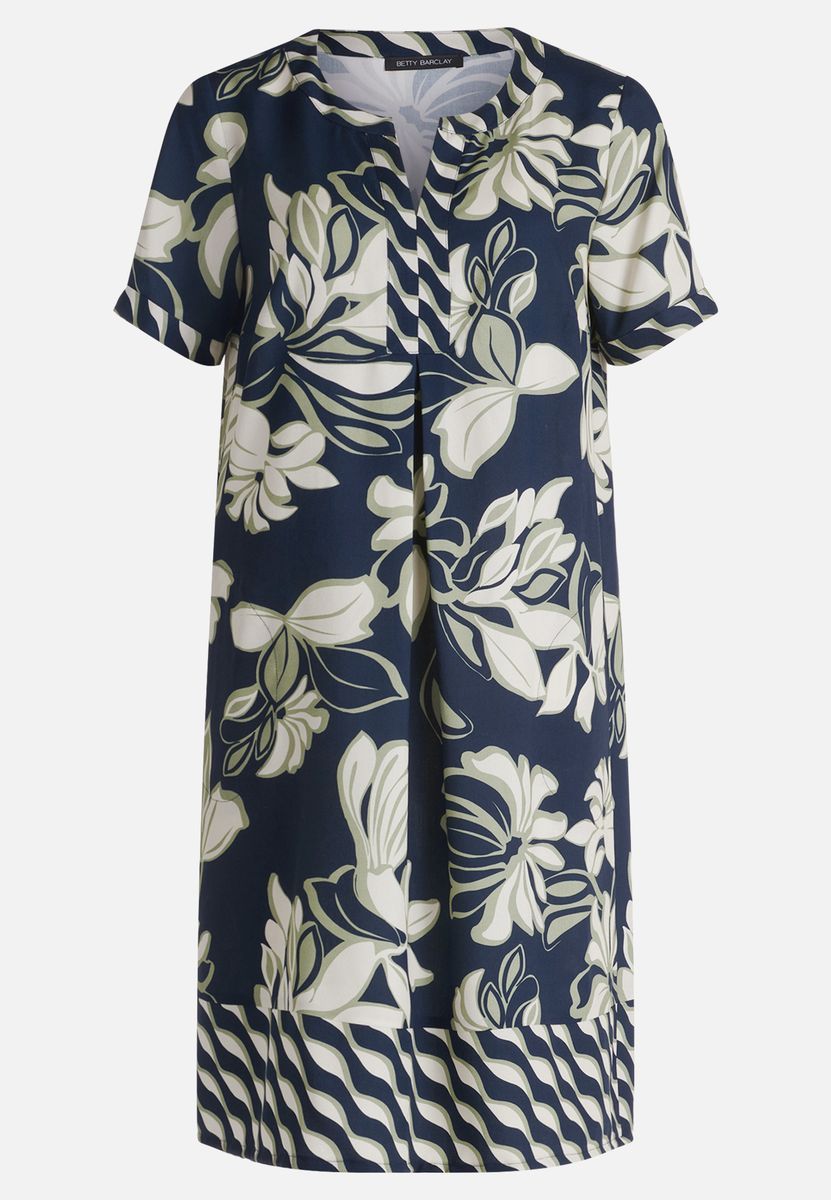Kurzärmeliges Tunikakleid mit Blumenprint